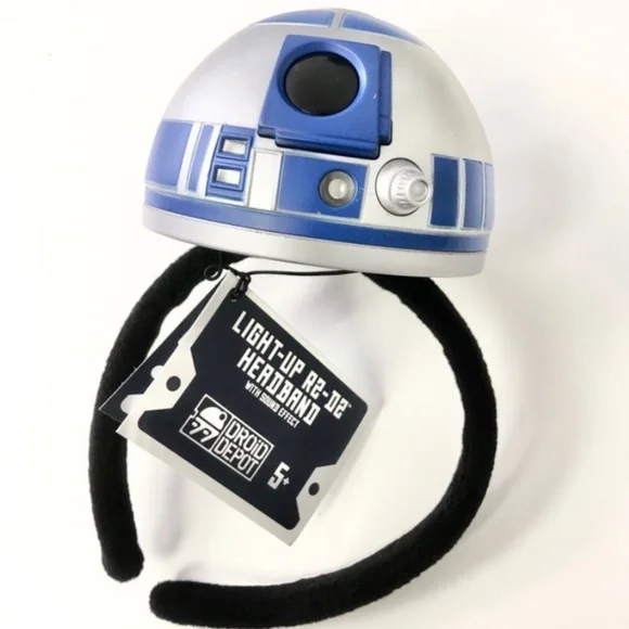 Disney Parks Star Wars Galaxy's Edge R2-D2 Droid Depot Light Sound Ears Headband - Picture 1 of 2